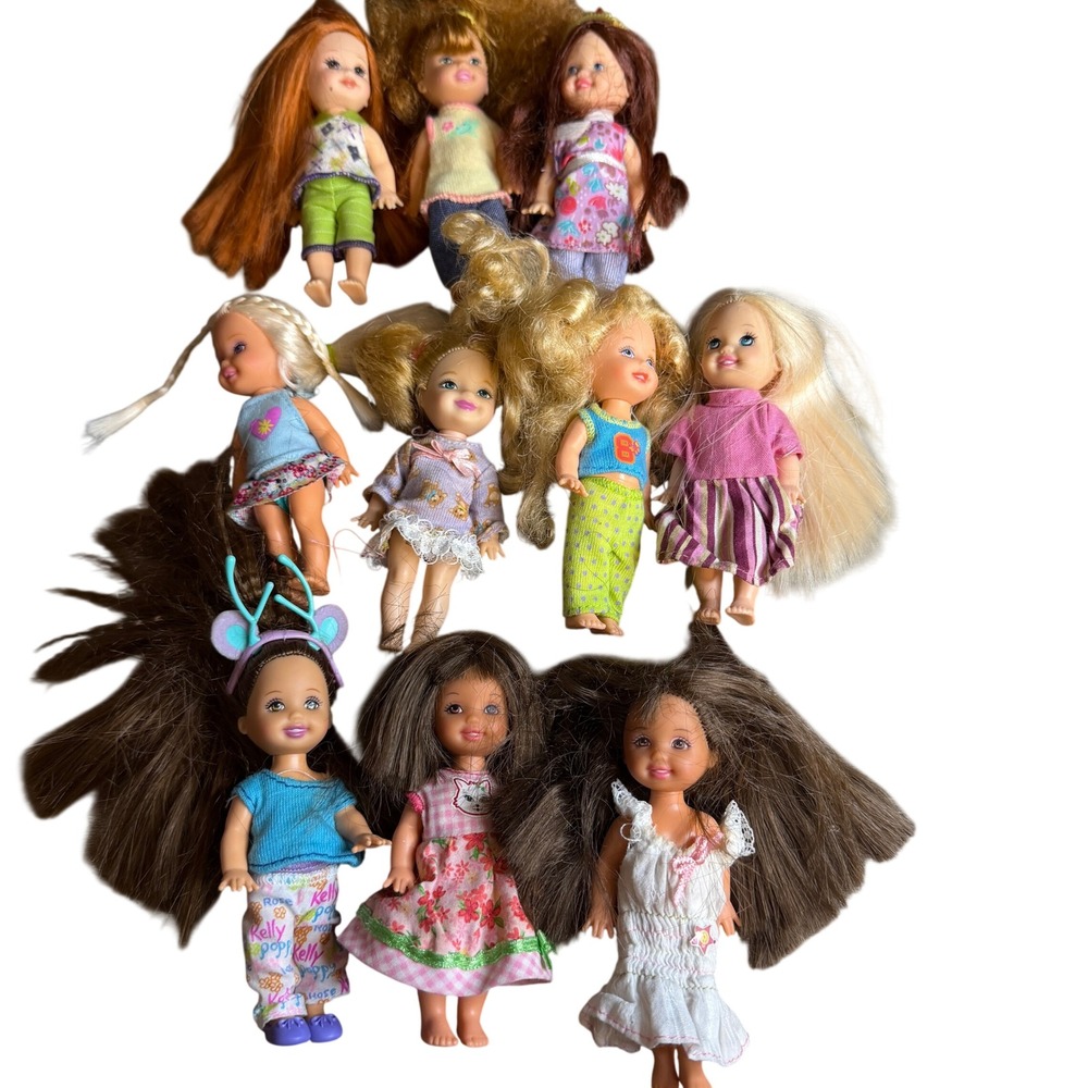 Mattel Barbie Kelly and Friends Doll Lot of 10 Vintage 90s 2000s Miniature Dolls